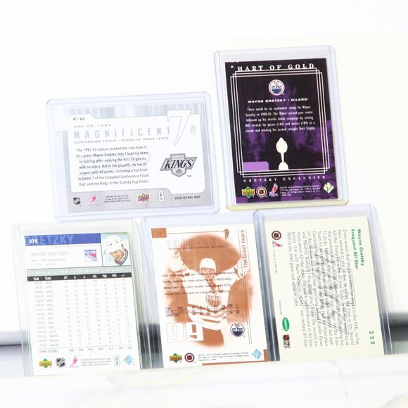 5 Wayne Gretzky Hockey Cards - 2 Oilers, All-Star, Rangers & Kings! - Picture 2 of 2